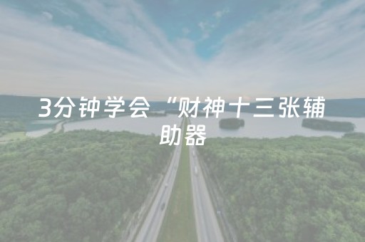 3分钟学会“财神十三张辅助器（专用辅牌神器免安装）