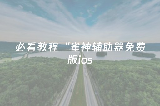 必看教程“雀神辅助器免费版ios（专用辅牌神器免安装）