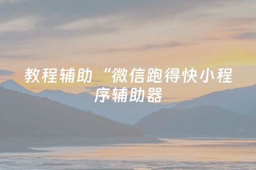 教程辅助“微信跑得快小程序辅助器（助赢神器通用版）