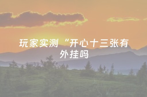 玩家实测“开心十三张有外挂吗（专用辅牌神器免安装）