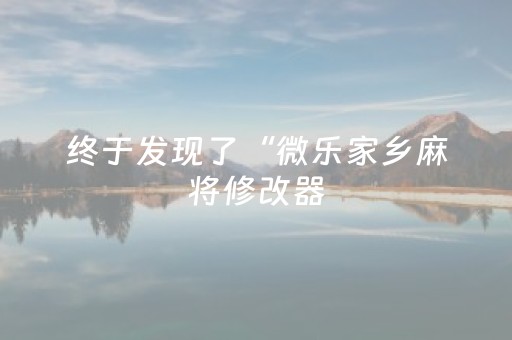 终于发现了“微乐家乡麻将修改器（专用辅牌神器免安装）