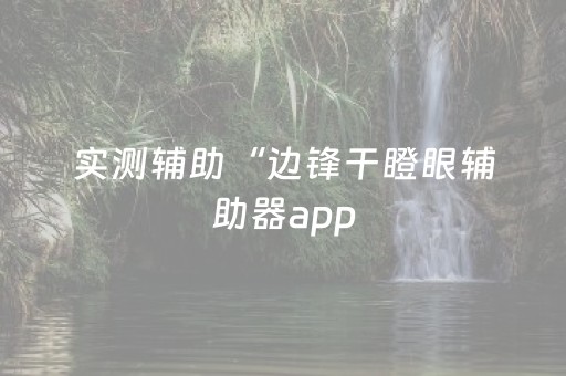 实测辅助“边锋干瞪眼辅助器app（助赢神器通用版）