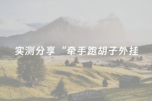 实测分享“牵手跑胡子外挂（助赢神器通用版）