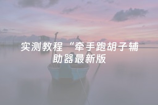 实测教程“牵手跑胡子辅助器最新版（助赢神器通用版）