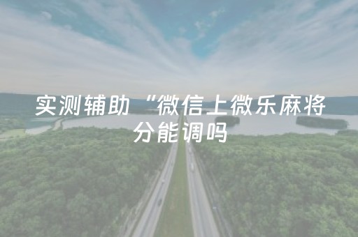 实测辅助“微信上微乐麻将分能调吗（专用辅牌神器免安装）