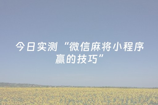 今日实测“微信麻将小程序赢的技巧”（详细辅助教程）-哔哩哔哩