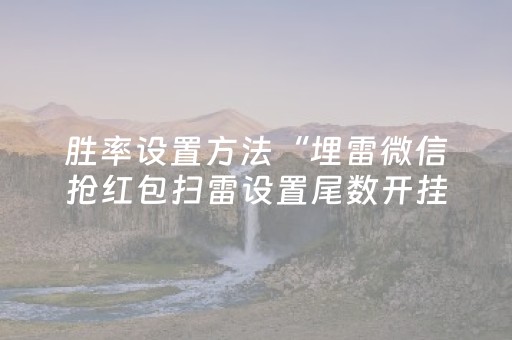 胜率设置方法“埋雷微信抢红包扫雷设置尾数开挂软件”（详细透视教程）-哔哩哔哩