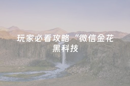 玩家必看攻略“微信金花黑科技（专用辅牌神器免安装）