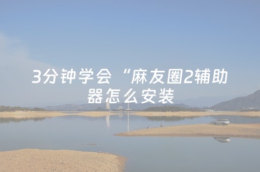 3分钟学会“麻友圈2辅助器怎么安装（助赢神器通用版）