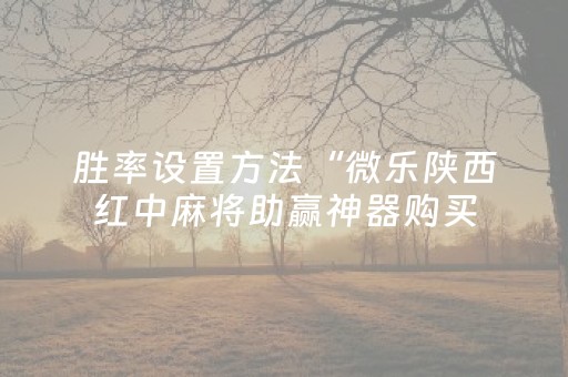 胜率设置方法“微乐陕西红中麻将助赢神器购买（助赢神器通用版）