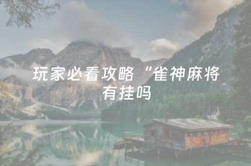 玩家必看攻略“雀神麻将有挂吗（专用辅牌神器免安装）