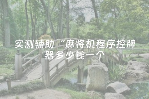 实测辅助“麻将机程序控牌器多少钱一个（专用辅牌神器免安装）