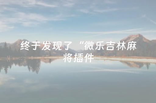 终于发现了“微乐吉林麻将插件（助赢神器通用版）