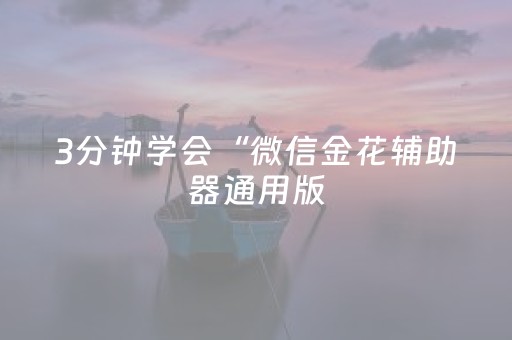 3分钟学会“微信金花辅助器通用版（助赢神器通用版）