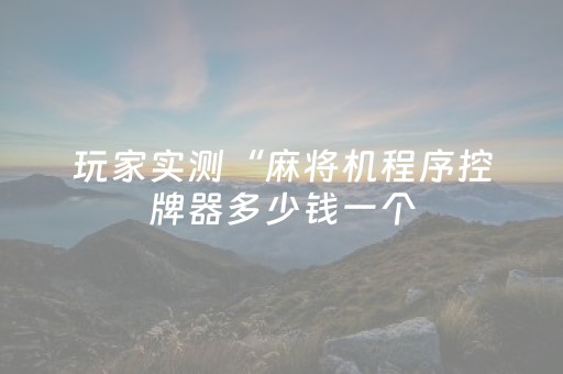 玩家实测“麻将机程序控牌器多少钱一个（专用辅牌神器免安装）