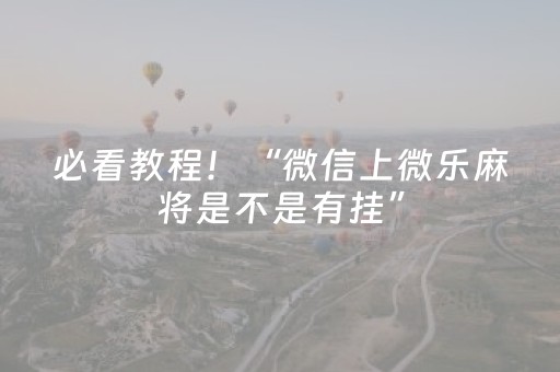 必看教程！“微信上微乐麻将是不是有挂”（详细辅助教程）-哔哩哔哩