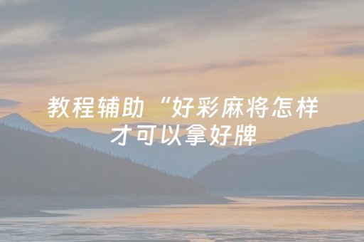 教程辅助“好彩麻将怎样才可以拿好牌（专用辅牌神器免安装）