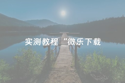 实测教程“微乐下载（助赢神器通用版）