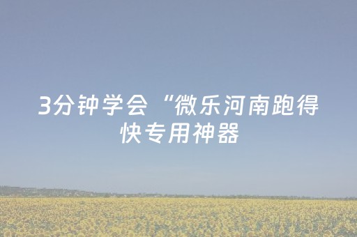 3分钟学会“微乐河南跑得快专用神器（专用辅牌神器免安装）
