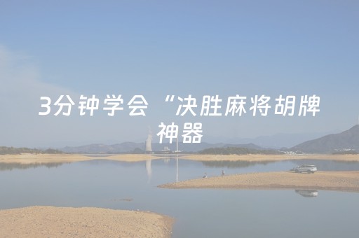 3分钟学会“决胜麻将胡牌神器（专用辅牌神器免安装）