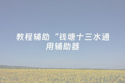 教程辅助“钱塘十三水通用辅助器（专用辅牌神器免安装）