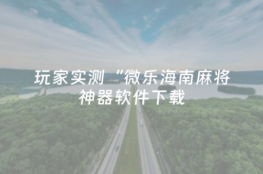玩家实测“微乐海南麻将神器软件下载（助赢神器通用版）