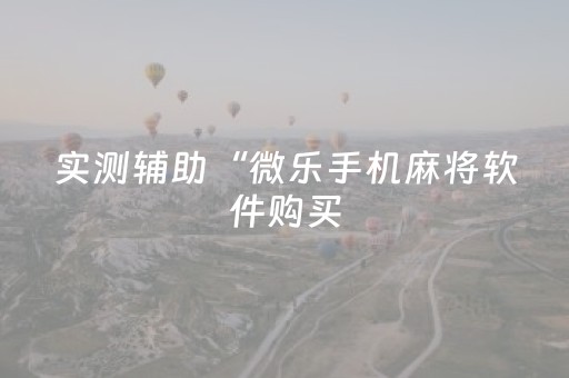 实测辅助“微乐手机麻将软件购买（助赢神器通用版）