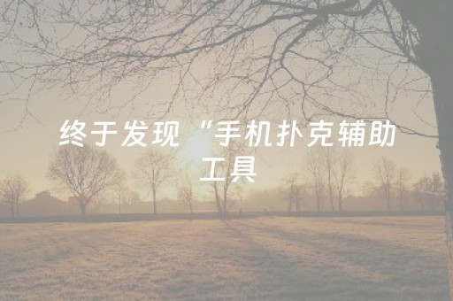 终于发现“手机扑克辅助工具（助赢神器通用版）