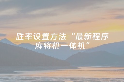 胜率设置方法“最新程序麻将机一体机”（详细透视教程）-哔哩哔哩