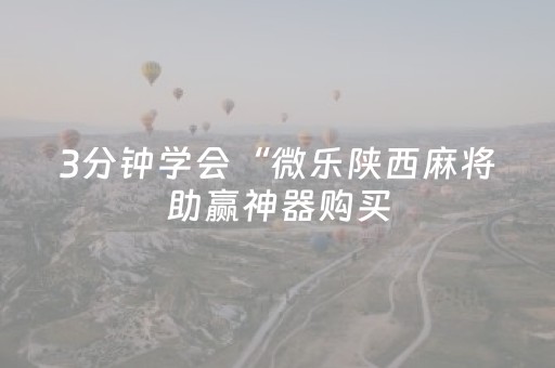 3分钟学会“微乐陕西麻将助赢神器购买（专用辅牌神器免安装）