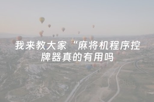 我来教大家“麻将机程序控牌器真的有用吗（专用辅牌神器免安装）