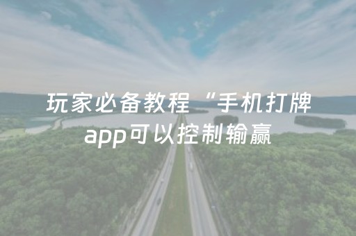 玩家必备教程“手机打牌app可以控制输赢（专用辅牌神器免安装）