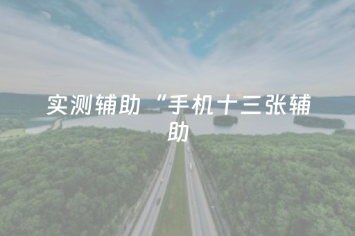 实测辅助“手机十三张辅助（助赢神器通用版）