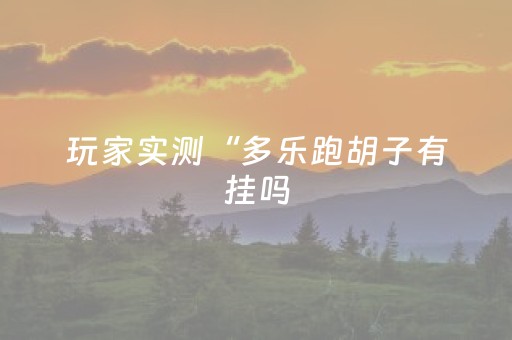 玩家实测“多乐跑胡子有挂吗（助赢神器通用版）
