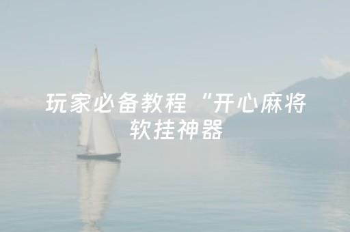 玩家必备教程“开心麻将软挂神器（专用辅牌神器免安装）