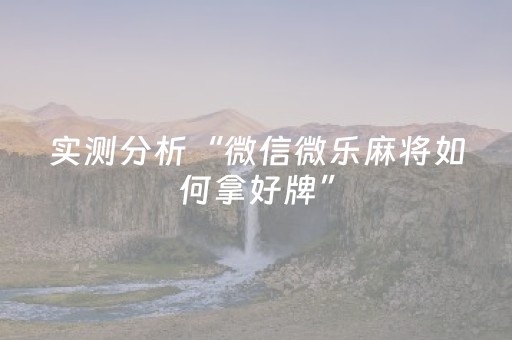 实测分析“微信微乐麻将如何拿好牌”（详细透视教程）-哔哩哔哩