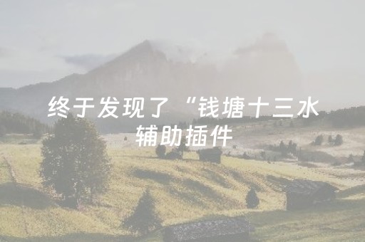 终于发现了“钱塘十三水辅助插件（助赢神器通用版）