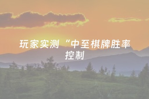 玩家实测“中至棋牌胜率控制（助赢神器通用版）
