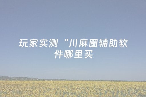 玩家实测“川麻圈辅助软件哪里买（助赢神器通用版）