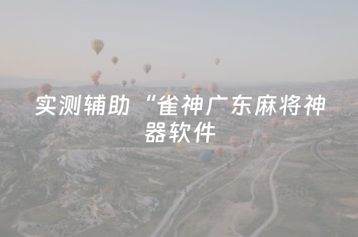 实测辅助“雀神广东麻将神器软件（专用辅牌神器免安装）