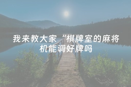我来教大家“棋牌室的麻将机能调好牌吗（专用辅牌神器免安装）