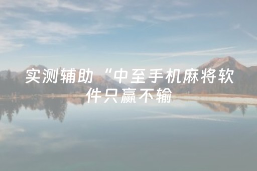 实测辅助“中至手机麻将软件只赢不输（专用辅牌神器免安装）
