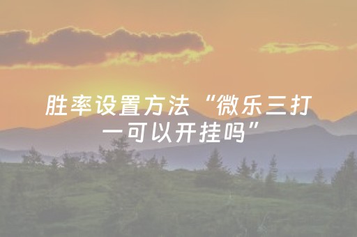 胜率设置方法“微乐三打一可以开挂吗”（详细透视教程）-哔哩哔哩