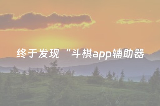 终于发现“斗棋app辅助器（助赢神器通用版）