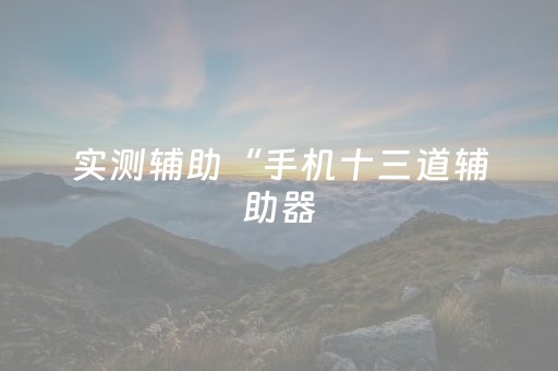 实测辅助“手机十三道辅助器（专用辅牌神器免安装）