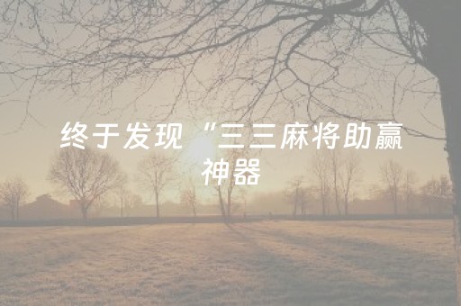 终于发现“三三麻将助赢神器（专用辅牌神器免安装）