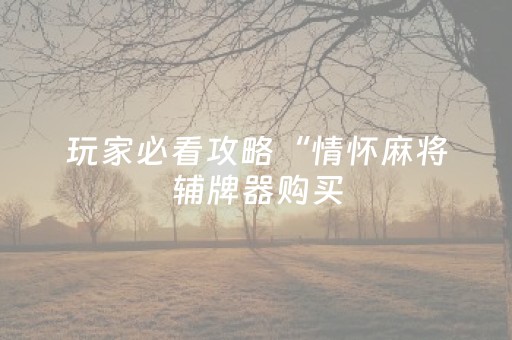 玩家必看攻略“情怀麻将辅牌器购买（专用辅牌神器免安装）