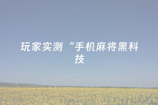 玩家实测“手机麻将黑科技（专用辅牌神器免安装）