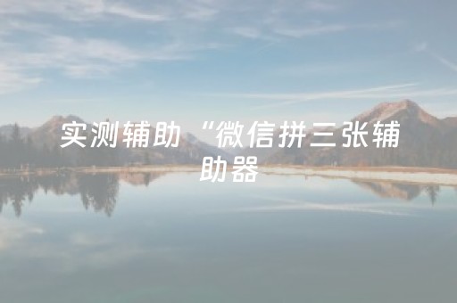 实测辅助“微信拼三张辅助器（专用辅牌神器免安装）