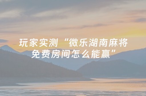玩家实测“微乐湖南麻将免费房间怎么能赢”（详细透视教程）-哔哩哔哩